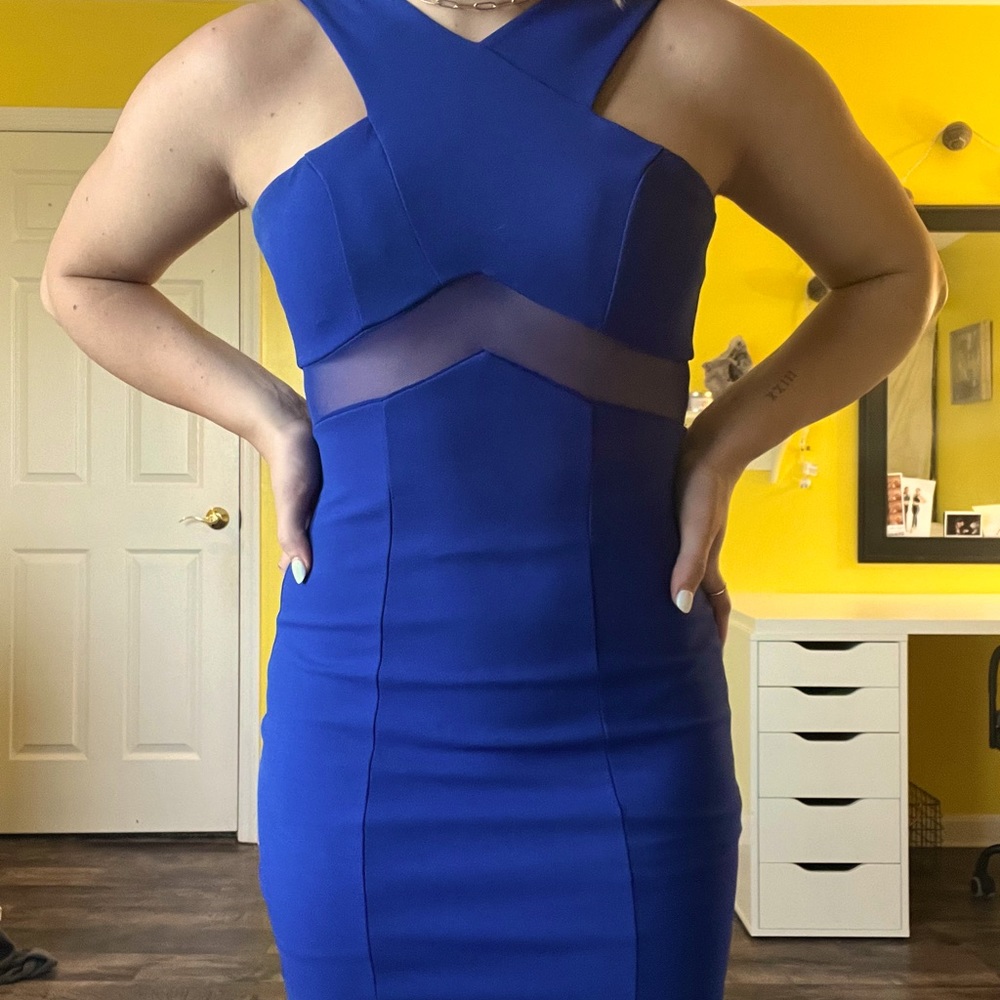 Royal blue body con dress